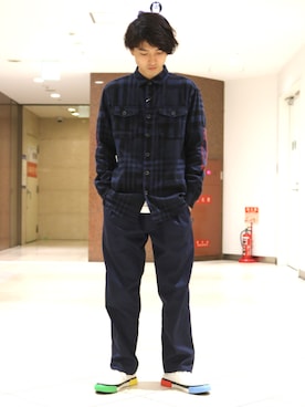 「JULIAN DAVID（ジュリアン デイヴィッド）のアイテム（パンツ）」を使った、イリザワさん（メンズ・170cm）の夏コーディネート