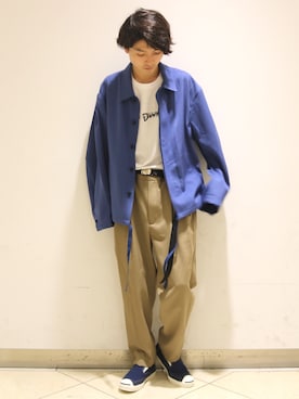 「URU（ウル）のアイテム（その他アウター）」を使った、イリザワさん（メンズ・170cm）の夏コーディネート