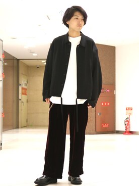 「URU（ウル）のアイテム（その他アウター）」を使った、イリザワさん（メンズ・170cm）の秋コーディネート