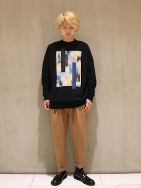 「CLANE（クラネ）のアイテム（スウェット）」を使った、イリザワさん（メンズ・170cm）の秋コーディネート