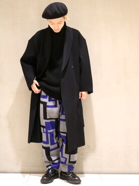 「エトセンス」｜「アイテム（チェスターコート）」を使った、イリザワさん（メンズ・170cm）の秋コーディネート