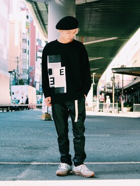 「CPH（シーピーエイチ）のアイテム（ハンチング/ベレー帽）」を使った、イリザワさん（メンズ・170cm）の秋コーディネート