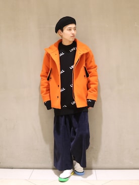 「lot holon（ロットホロン）のアイテム（パンツ）」を使った、イリザワさん（メンズ・170cm）の冬コーディネート