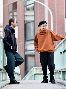 「CPH（シーピーエイチ）のアイテム（ハンチング/ベレー帽）」を使った、イリザワさん（メンズ・170cm）の秋コーディネート