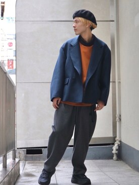 「エトセンス」｜「アイテム（スウェット）」を使った、イリザワさん（メンズ・170cm）の秋コーディネート