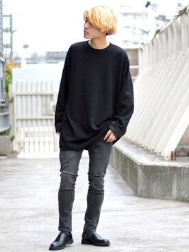 「Lui's（ルイス）のアイテム（スリッポン）」を使った、イリザワさん（メンズ・170cm）の秋コーディネート