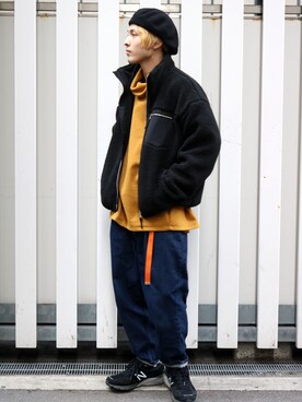 「タートル」｜「アイテム（ブルゾン）」を使った、イリザワさん（メンズ・170cm）の冬コーディネート