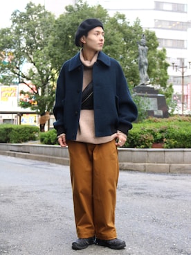 「エトセンス」｜「アイテム（ジャケット/アウター）」を使った、イリザワさん（メンズ・170cm）の冬コーディネート
