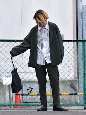「エトセンス」｜「アイテム（ジャケット/アウター）」を使った、イリザワさん（メンズ・170cm）の春コーディネート