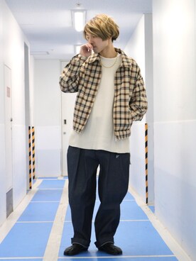 「足袋」｜「アイテム（ブルゾン）」を使った、イリザワさん（メンズ・170cm）の春コーディネート