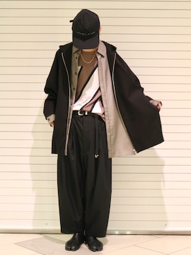 「Lui's（ルイス）のアイテム（キャップ）」を使った、イリザワさん（メンズ・170cm）の春コーディネート