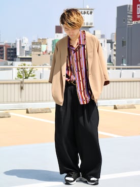 「チャンキーサンダル」｜イリザワさん（メンズ・170cm）の春コーディネート