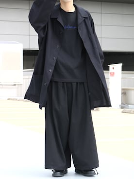 「Yohji Yamamoto POUR HOMME（ヨウジヤマモトプールオム）のアイテム（ジャケット/アウター）」を使った、イリザワさん（メンズ・170cm）の夏コーディネート