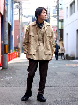 「lot holon（ロットホロン）のアイテム」を使った、イリザワさん（メンズ・170cm）の春コーディネート