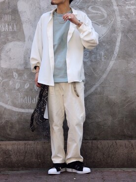 「CLANE（クラネ）のアイテム（パンツ）」を使った、イリザワさん（メンズ・170cm）の春コーディネート
