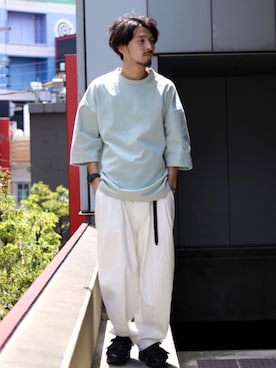 「7分袖Ｔシャツ」｜イリザワさん（メンズ・170cm）の春コーディネート