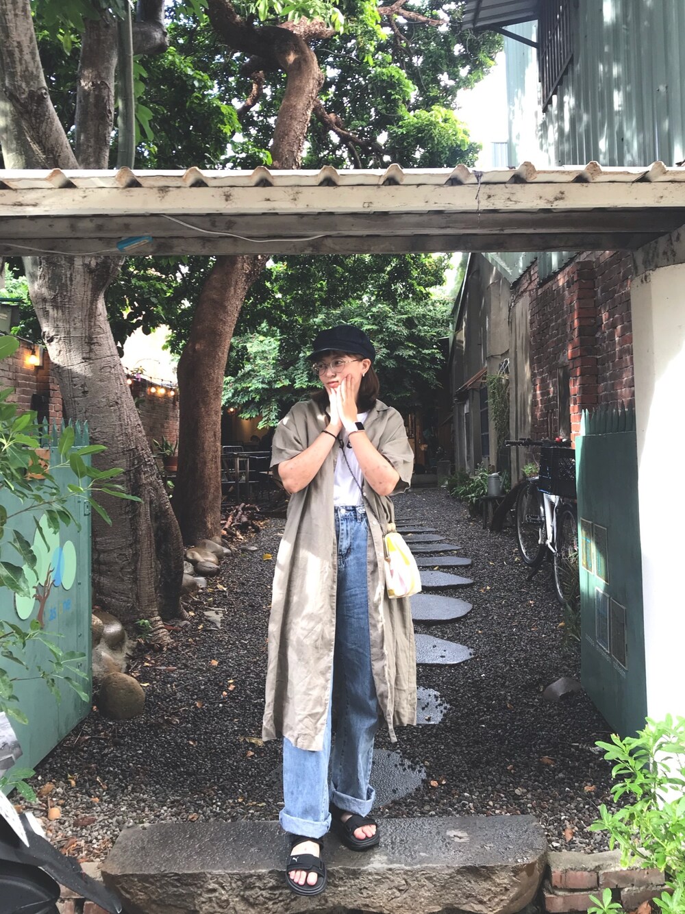 「coenのアイテム（Tシャツ/カットソー、ホワイト系）」を使った、♡Billie-yuyu♡さん（レディース・159cm）の夏コーディネートの1枚目の写真