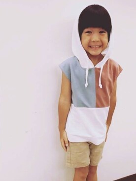 「QUEEN SHOP（クイーンショップ）のアイテム」を使った、QUEEN SHOPさん（キッズ・110cm）の夏コーディネート