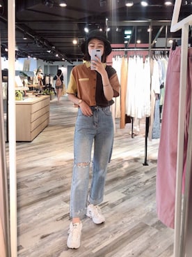 「拼接」｜QUEEN SHOPさん（レディース・160cm）の夏コーディネート