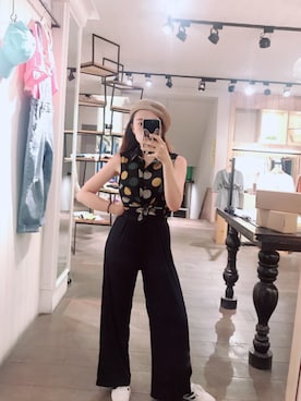 「QUEEN SHOP（クイーンショップ）のアイテム（帽子）」を使った、QUEEN SHOPさん（レディース・155cm）の夏コーディネート