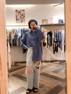 「blue」｜「アイテム（その他）」を使った、QUEEN SHOPさん（レディース・158cm）の秋コーディネート