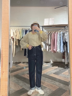 「通勤穿搭」｜「アイテム（帽子）」を使った、QUEEN SHOPさん（レディース・156cm）の春コーディネート
