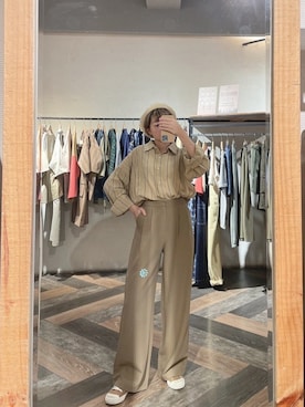 「通勤穿搭」｜「アイテム（帽子）」を使った、QUEEN SHOPさん（レディース・156cm）の春コーディネート
