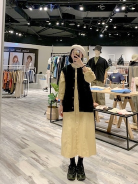 「QUEEN SHOP（クイーンショップ）のアイテム（帽子）」を使った、QUEEN SHOPさん（レディース・158cm）の春コーディネート