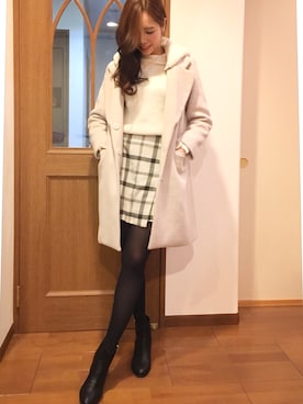 「アイテム（ピアス（両耳用））」を使った、おもも‪︎‬‪︎☺︎さん（レディース・168cm・20代）の冬コーディネート