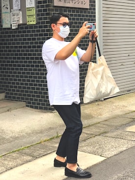 「MR.GENTLEMAN（ミスタージェントルマン）のアイテム（その他シューズ）」を使った、ROさん（メンズ・169cm）の夏コーディネート