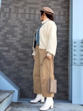 「Honeys（ハニーズ）のアイテム（チノパンツ）」を使った、erinaさん（レディース・153cm）の秋コーディネート