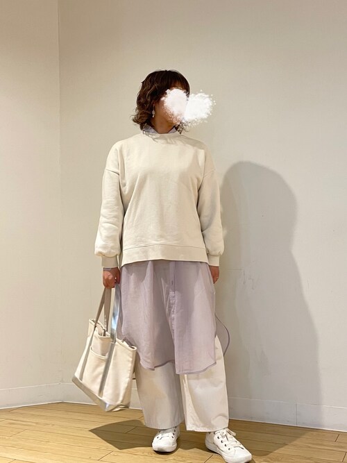 Guワンピースのレディース着こなしコーデ Aライン ドット柄 花柄 スウェット素材など Unisize ユニサイズ