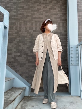 「サテンパンツ」｜「アイテム（シャツワンピース）」を使った、erinaさん（レディース・153cm）の春コーディネート