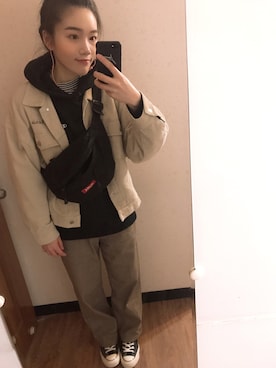 「LOVFEE（ラッフィ）のアイテム（ジャケット/アウター）」を使った、イツさん（レディース・165cm）の冬コーディネート