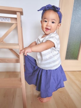 「ヘアバンド」｜「アイテム（おもちゃ）」を使った、ぽーちゃんさん（キッズ・60cm）の夏コーディネート