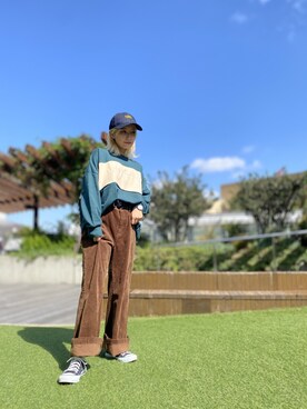 「コーディネート」｜「アイテム（キャップ）」を使った、M7さん（レディース・155cm）の秋コーディネート