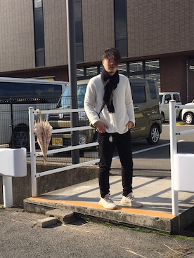 「イージーブースト」｜「アイテム（スウェット）」を使った、成ノ助さん（メンズ・173cm）の冬コーディネート