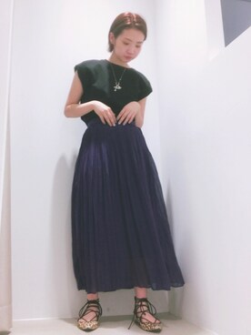misakiさんの「・13col.シフォンプリーツロングスカート」を使ったコーディネート