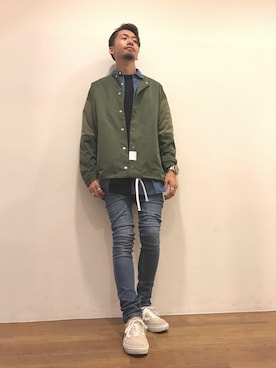 「SEVENDAYS=SUNDAY（セブンデイズサンデイ）のアイテム（ジャケット/アウター）」を使った、HAINEさん（メンズ・175cm）の夏コーディネート