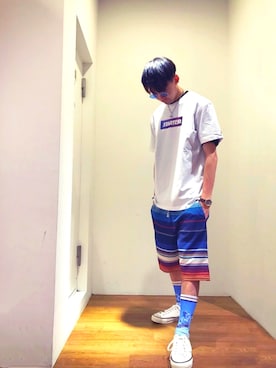 「SEVENDAYS=SUNDAY（セブンデイズサンデイ）のアイテム（パンツ）」を使った、HAINEさん（メンズ・176cm）の春コーディネート