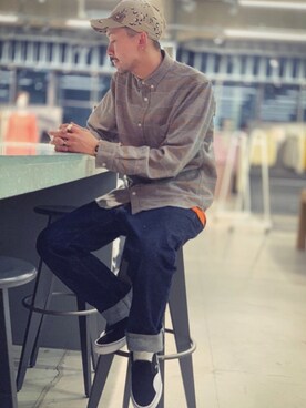 「SEVENDAYS=SUNDAY（セブンデイズサンデイ）のアイテム（帽子）」を使った、HAINEさん（メンズ・176cm）の冬コーディネート
