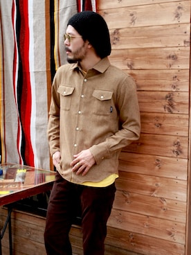 「SURREAL（シュルリアル）のアイテム（帽子）」を使った、mindselectshopさん（メンズ・172cm）の秋コーディネート