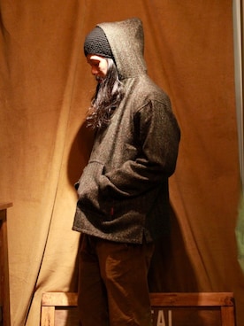 「SURREAL（シュルリアル）のアイテム（帽子）」を使った、mindselectshopさん（メンズ・172cm）の秋コーディネート