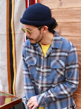 「SURREAL（シュルリアル）のアイテム（帽子）」を使った、mindselectshopさん（メンズ・172cm）の秋コーディネート