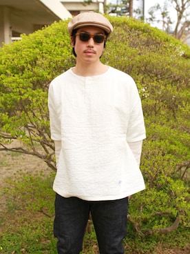 「SURREAL（シュルリアル）のアイテム（帽子）」を使った、mindselectshopさん（メンズ・175cm）の春コーディネート