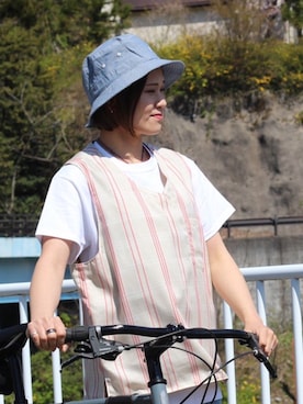 「SURREAL（シュルリアル）のアイテム（帽子）」を使った、mindselectshopさん（メンズ・172cm）の春コーディネート