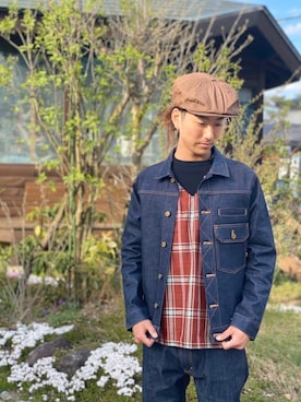 「SURREAL（シュルリアル）のアイテム（帽子）」を使った、mindselectshopさん（メンズ・172cm）の春コーディネート