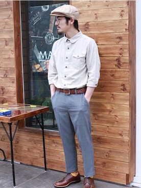 「WHEEL ROBE（ウィールローブ）のアイテム」を使った、mindselectshopさん（メンズ・172cm）の春コーディネート