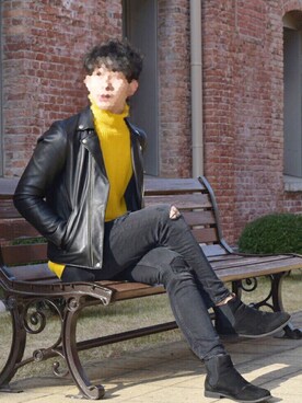 「サイドゴアブーツ」｜べーくささん（メンズ・173cm・10代）の冬コーディネート