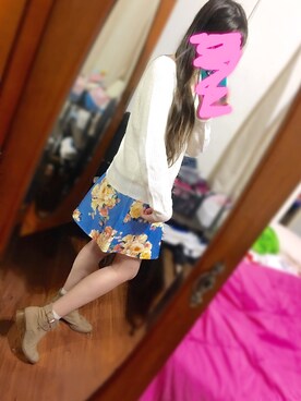 「アイテム（ニット/セーター）」を使った、aさん（レディース・163cm・10代）の春コーディネート